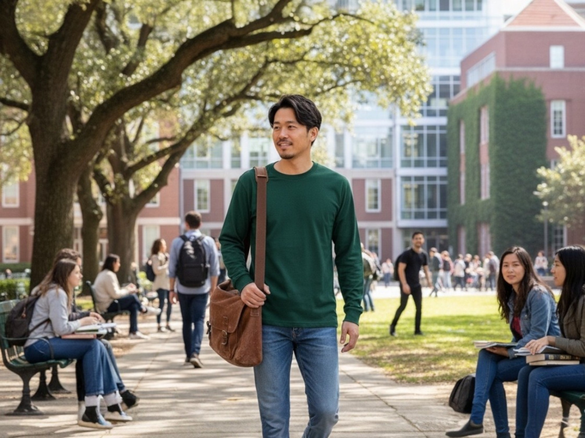 6.5オンス ファインジャージー ロングスリーブTシャツ（2.1インチリブ）（着用例）