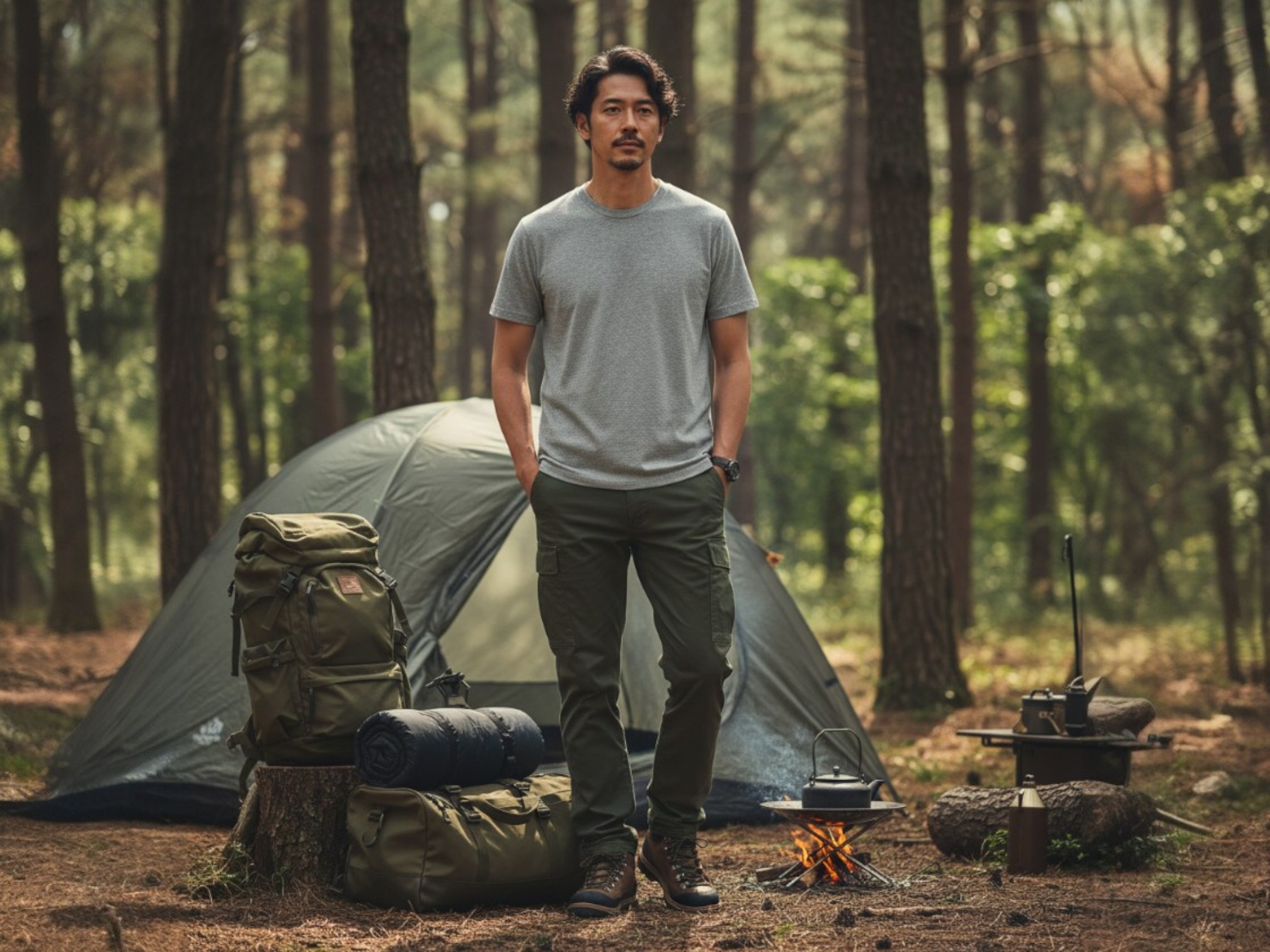 4.0オンスライトウェイトTシャツ（着用例）