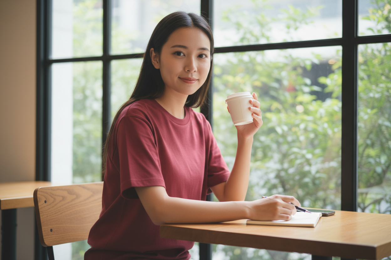 6.2オンスプレミアムTシャツ（着用例）